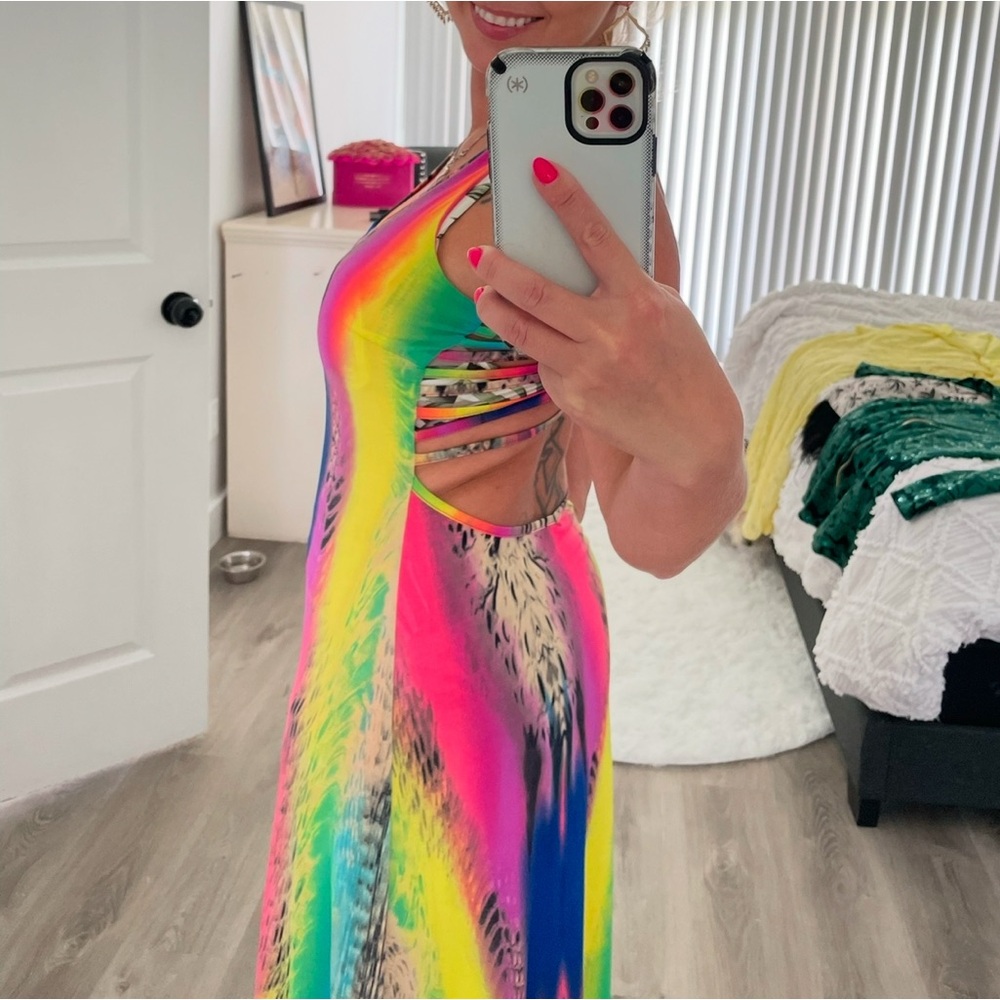 Multicolor Sleeveless Maxi Dress